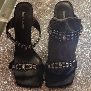 Enzo Angiolini Vintage Like New Strapped Jeweled Sandals